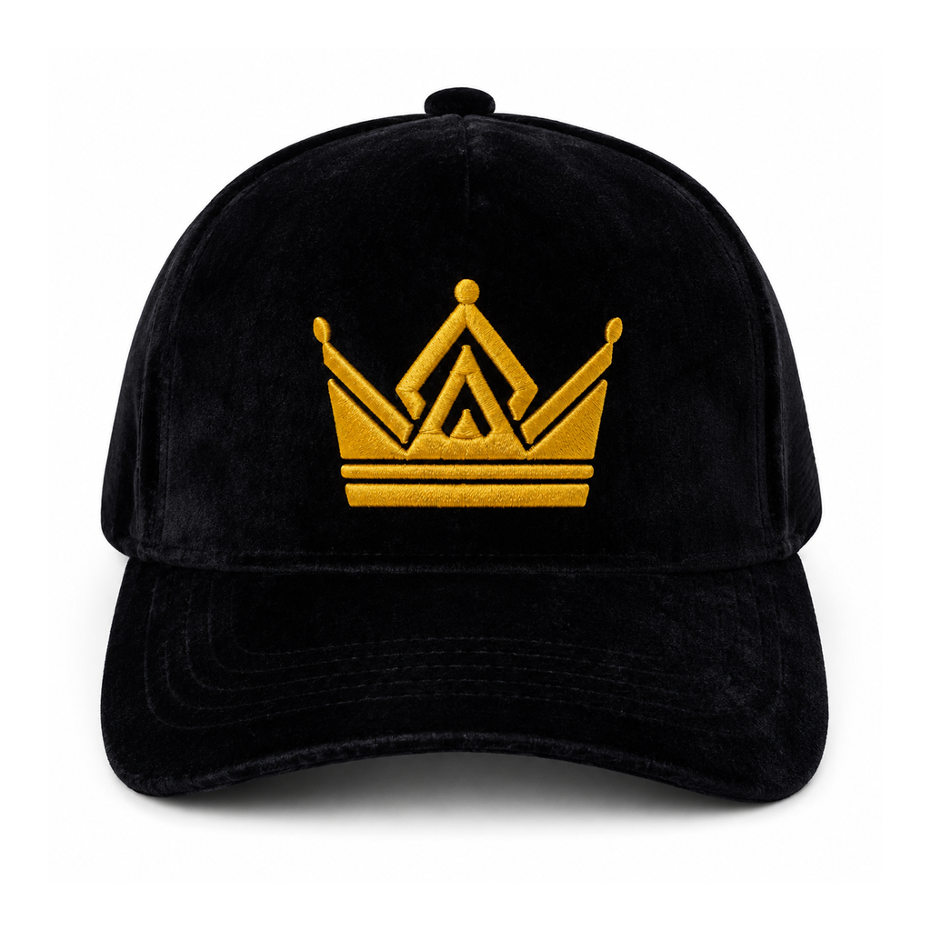 Royalty Crown Black Velvet Hat