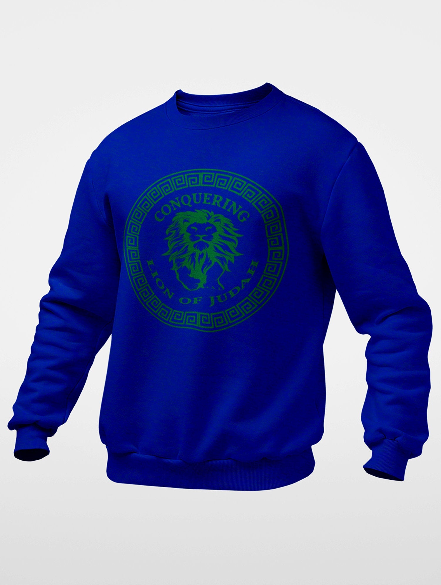 Royal Blue and Green Conquering Lion Sweatshirt