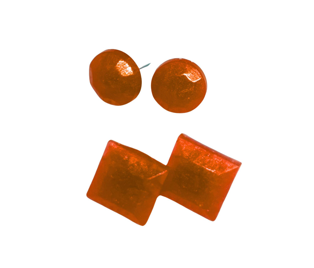 Handmade Sapphire Blue Earrings Set: Round and Square Geometric Jewelry