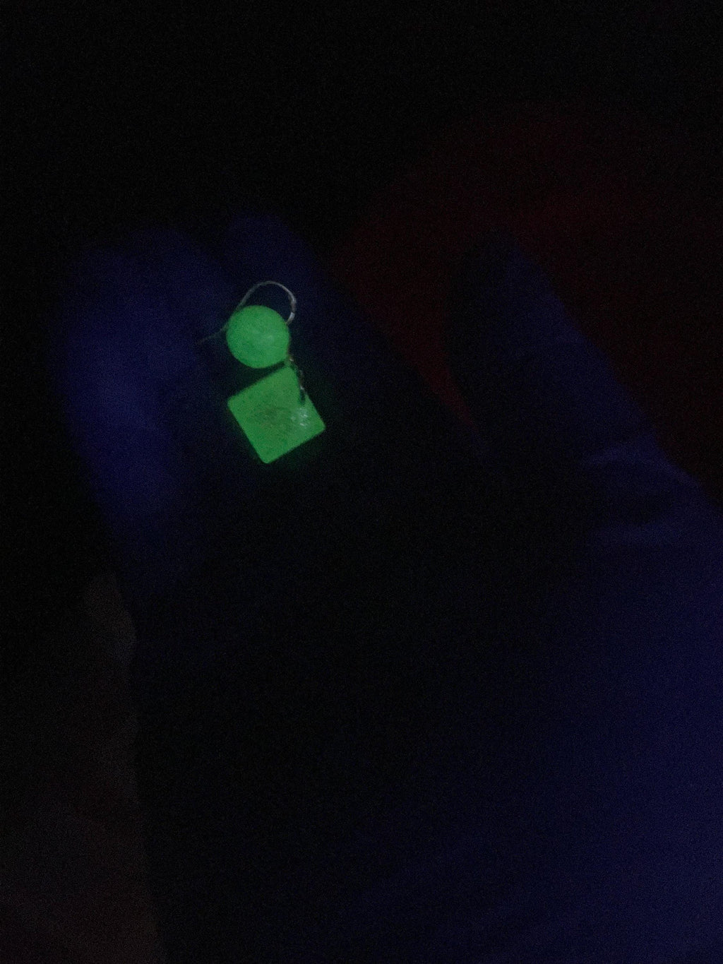 Handmade Yellow Glow-in-the-Dark Earrings Set: Studs & Square Dangles