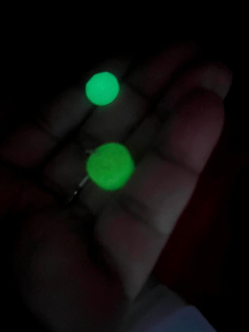 Glow-in-the-Dark Earrings Set: Yellow Stud & Dangle Earrings