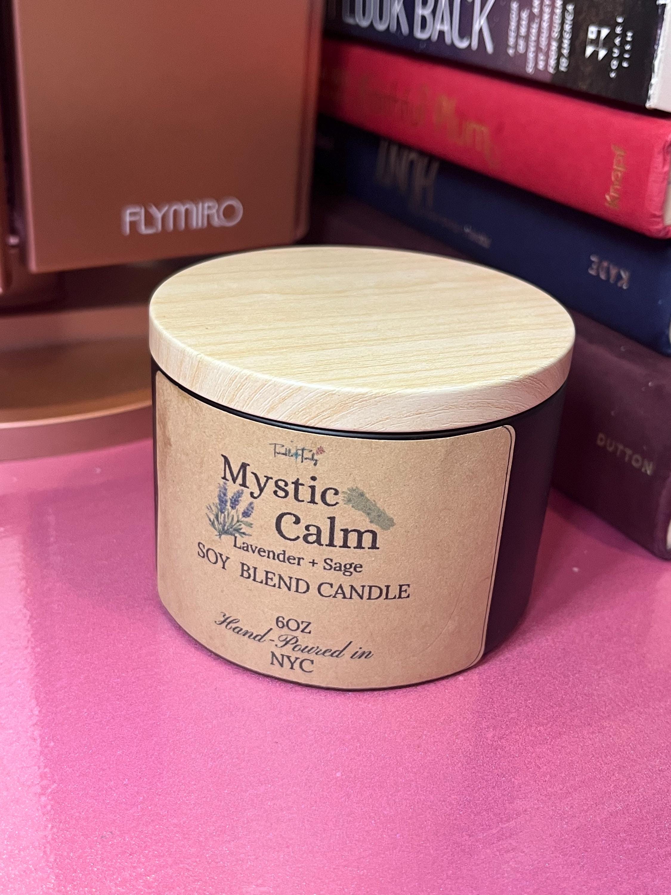 Aromatherapy Soy Blend Candle: Calming Lavender Sage Scent - 7oz