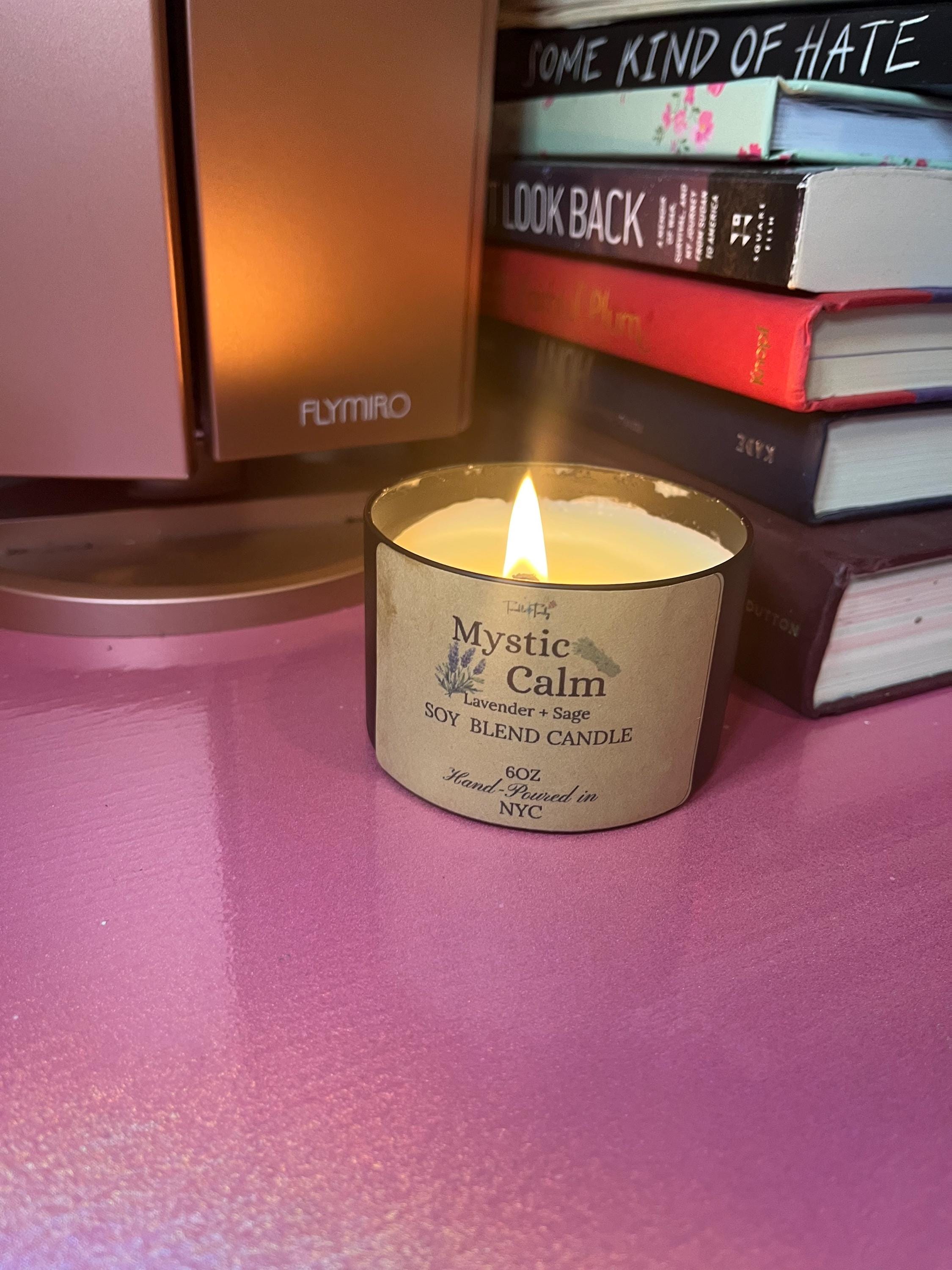 Aromatherapy Soy Blend Candle: Calming Lavender Sage Scent - 7oz