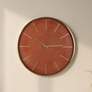 Mason Wall Clock 24"– Modern Minimalist Wall Clock, Terracotta Dial with Gold Frame
