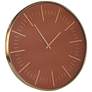 Mason Wall Clock 24"– Modern Minimalist Wall Clock, Terracotta Dial with Gold Frame
